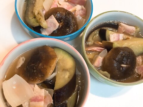 椎茸と茄子とベーコンの☆あっさり煮物